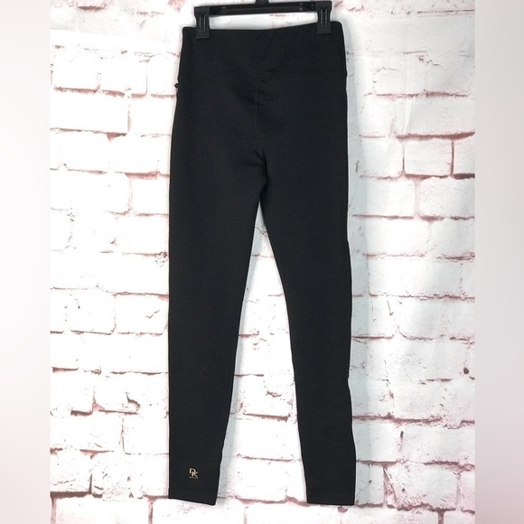 DONNA KARAN Active Activewear Leggings black with tan mesh panel Size XS NWT - Picture 6 of 15